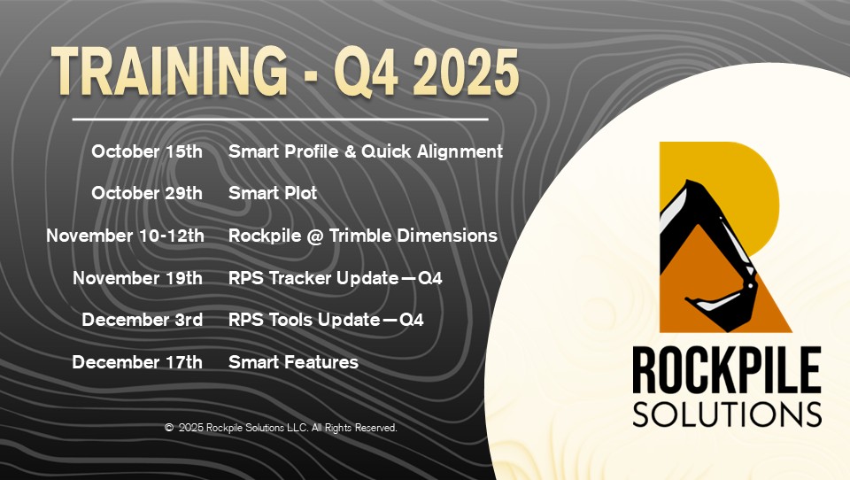 Rockpile's Q4 of 2025 Training Webinar Schedule Graphic